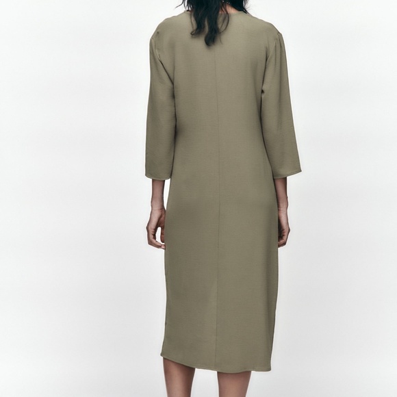 NEW ZARA KNOTTED FLUID DRESS Size Medium - Picture 4 of 7
